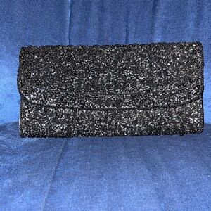 Black hand Beaded vintage Clutch